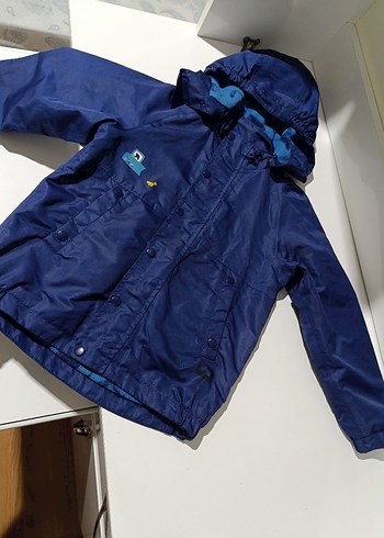 Erkek Çocuk Lacivert Düğmeli mont yağmurluk - Görsel 2