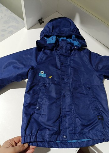 Erkek Çocuk Lacivert Düğmeli mont yağmurluk - Görsel 4
