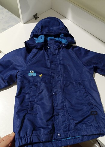 Erkek Çocuk Lacivert Düğmeli mont yağmurluk - Görsel 3