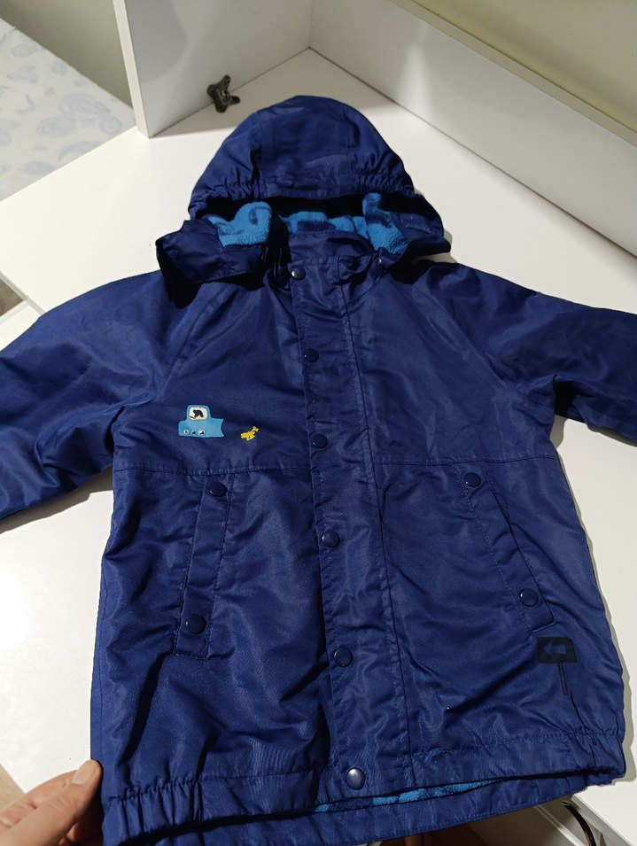 Erkek Çocuk Lacivert Düğmeli mont yağmurluk - Görsel 3