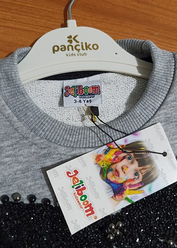 Gri Kız Sweatshirt ve Eşofman Takımı - Görsel 7