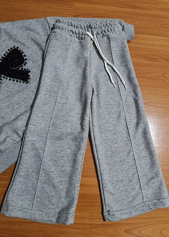 Gri Kız Sweatshirt ve Eşofman Takımı - Görsel 4