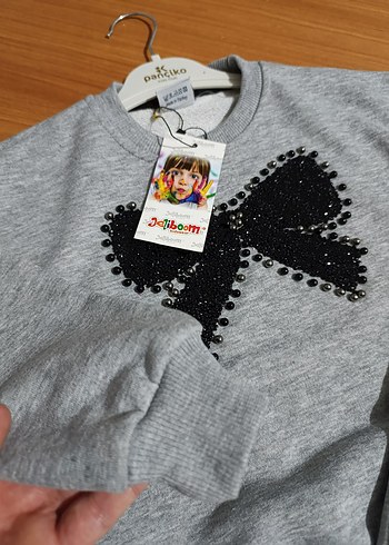 Gri Kız Sweatshirt ve Eşofman Takımı - Görsel 6