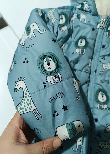 Mavi Desenli Erkek Bebek Montu - Görsel 3