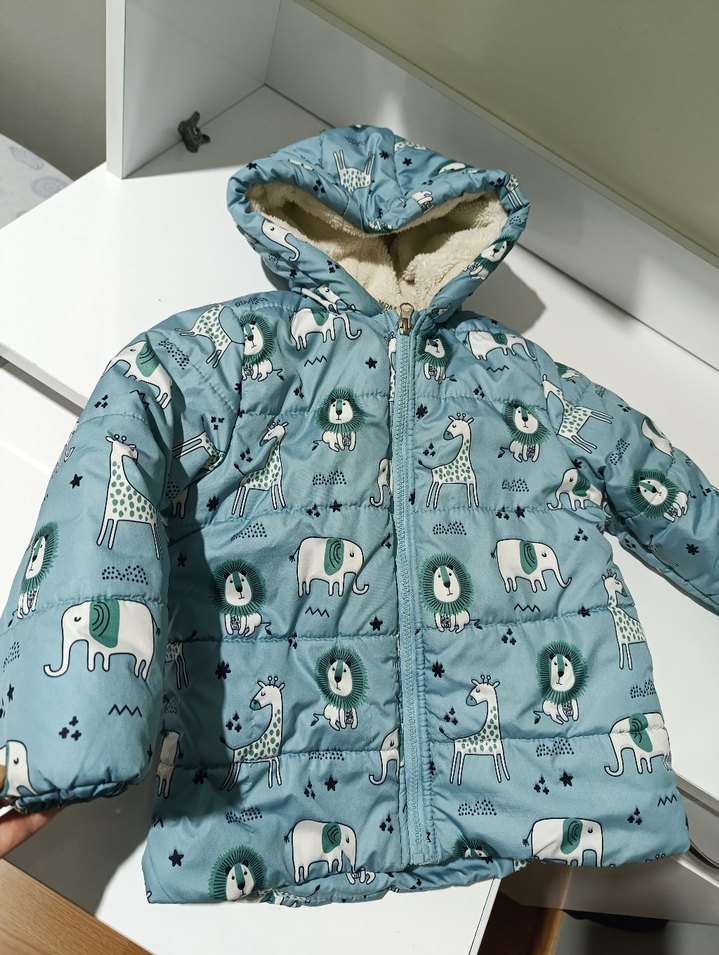 Mavi Desenli Erkek Bebek Montu - Görsel 5