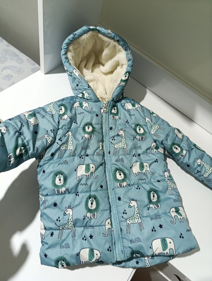 Mavi Desenli Erkek Bebek Montu - Görsel 2