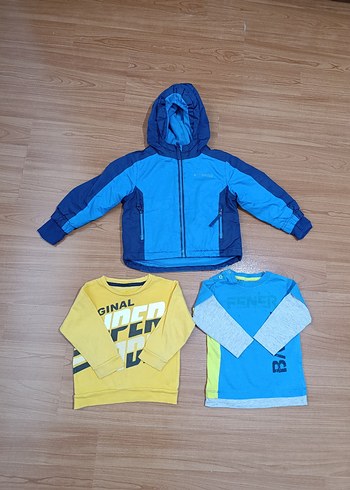 Erkek Çocuk Kapüşonlu Mavi Mont - Görsel 2