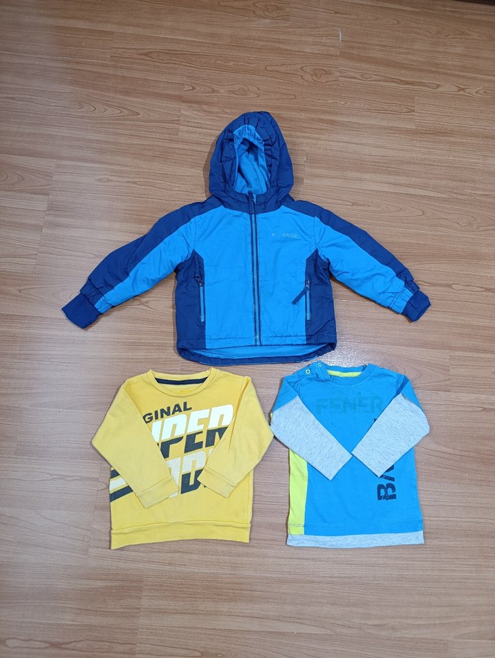 Erkek Çocuk Kapüşonlu Mavi Mont - Görsel 2