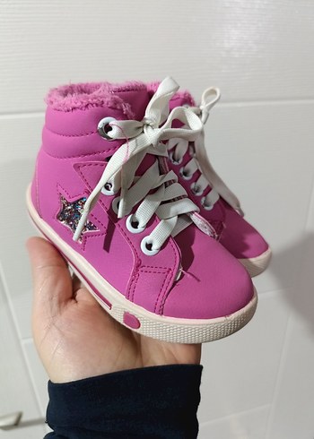 Kız Çocuk Pembe Yıldızlı Spor Ayakkabı - Görsel 5