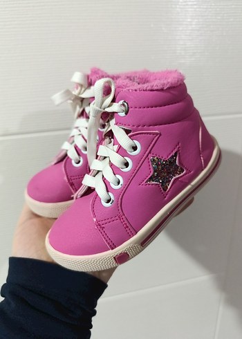 Kız Çocuk Pembe Yıldızlı Spor Ayakkabı - Görsel 3