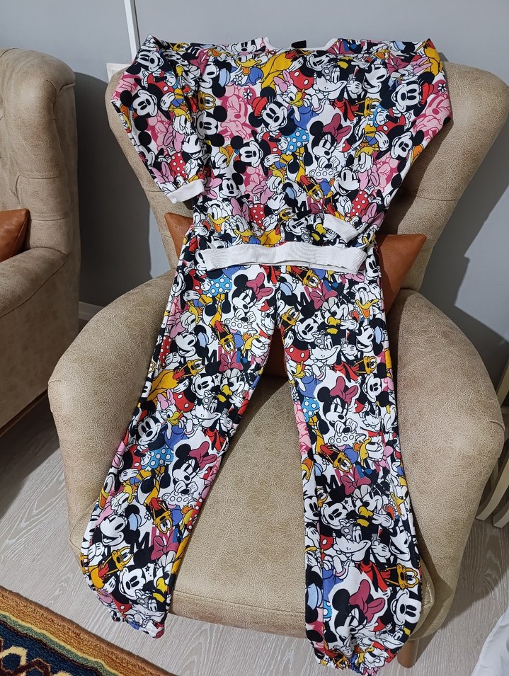 Renkli Baskılı Disney Kız Eşofman Takımı - Görsel 3