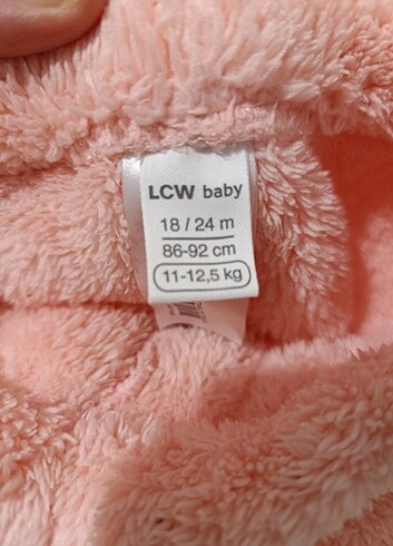 18-24 Ay Beden pembe Renk Peluş kız bebek pijama takımı
