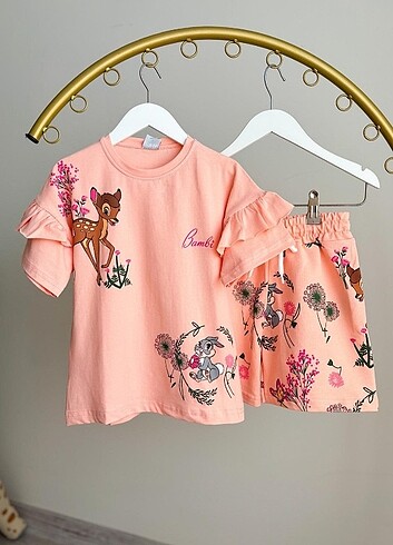 Kız çocuk şort tişört takım - Görsel 3