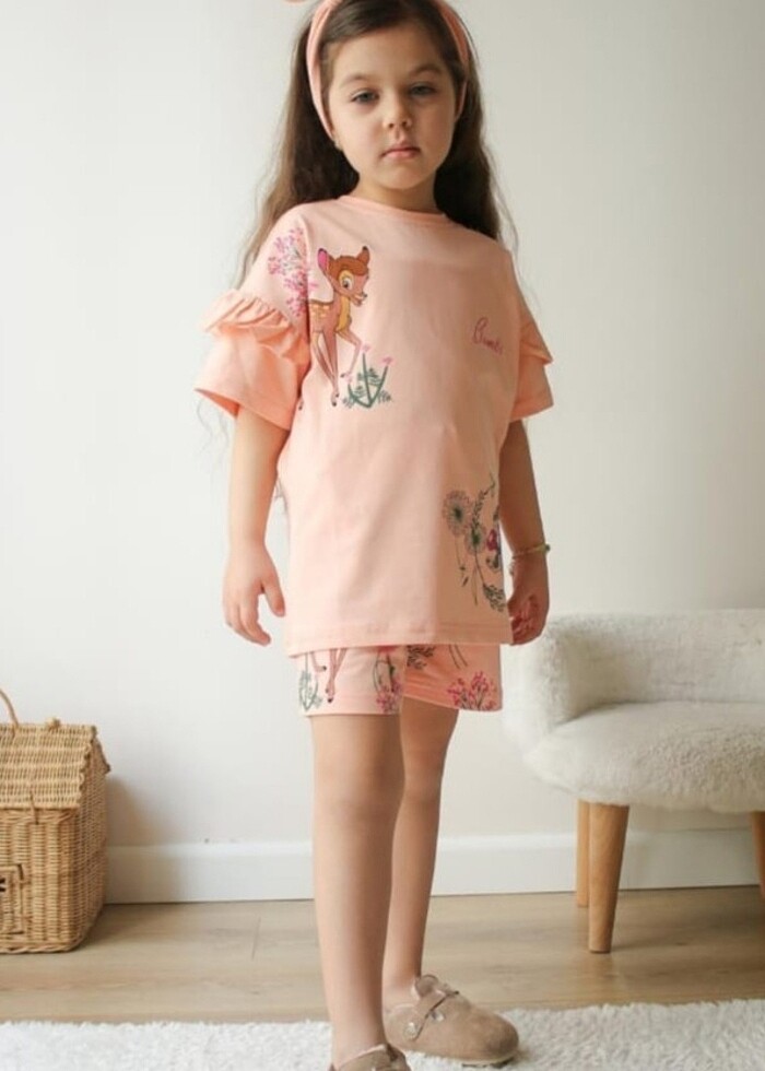 Kız çocuk şort tişört takım - Görsel 2