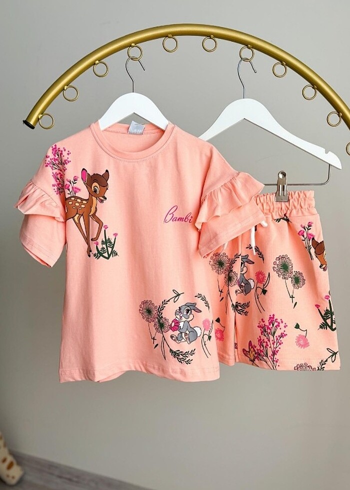Kız çocuk şort tişört takım - Görsel 3