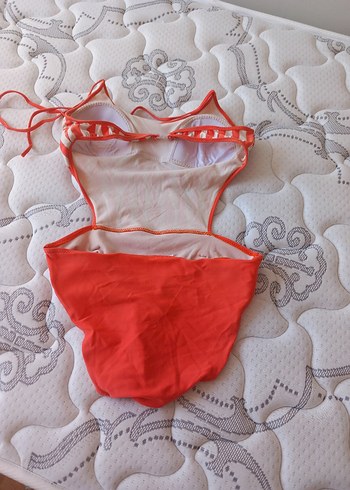 Kırmızı Çizgili Kemerli Mini Mayo - Görsel 2