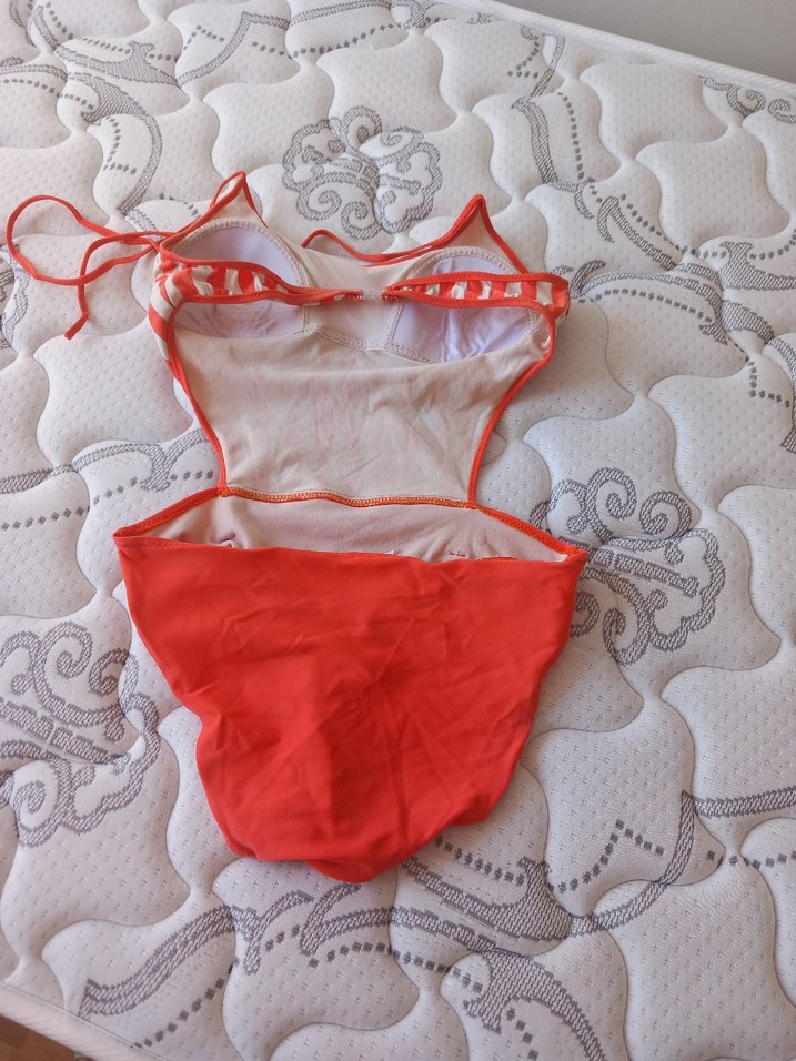 Kırmızı Çizgili Kemerli Mini Mayo - Görsel 2