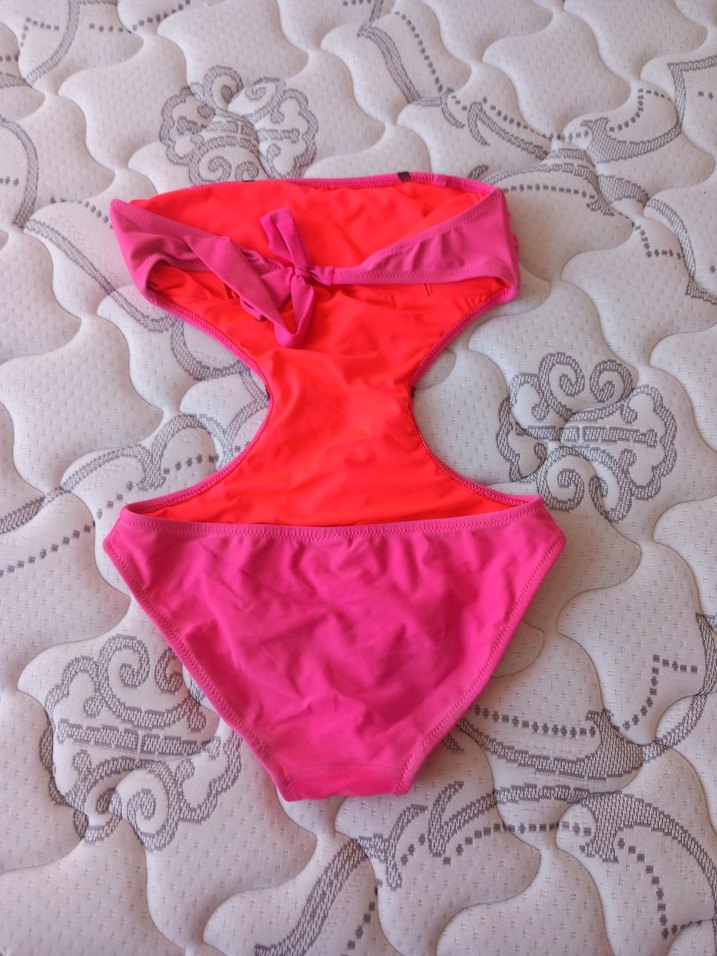 Pembe Kuşaklı Kadın Strappy Mayo - Görsel 2