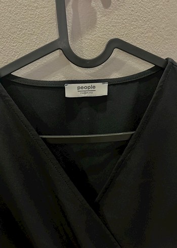 Siyah Midi Uzun Kollu Elbise - Görsel 2