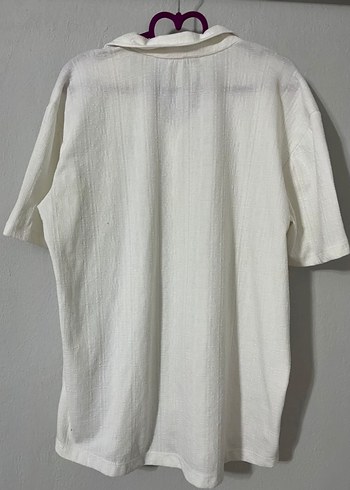 Erkek Keten Beyaz Kısa Kollu Gömlek - Görsel 2