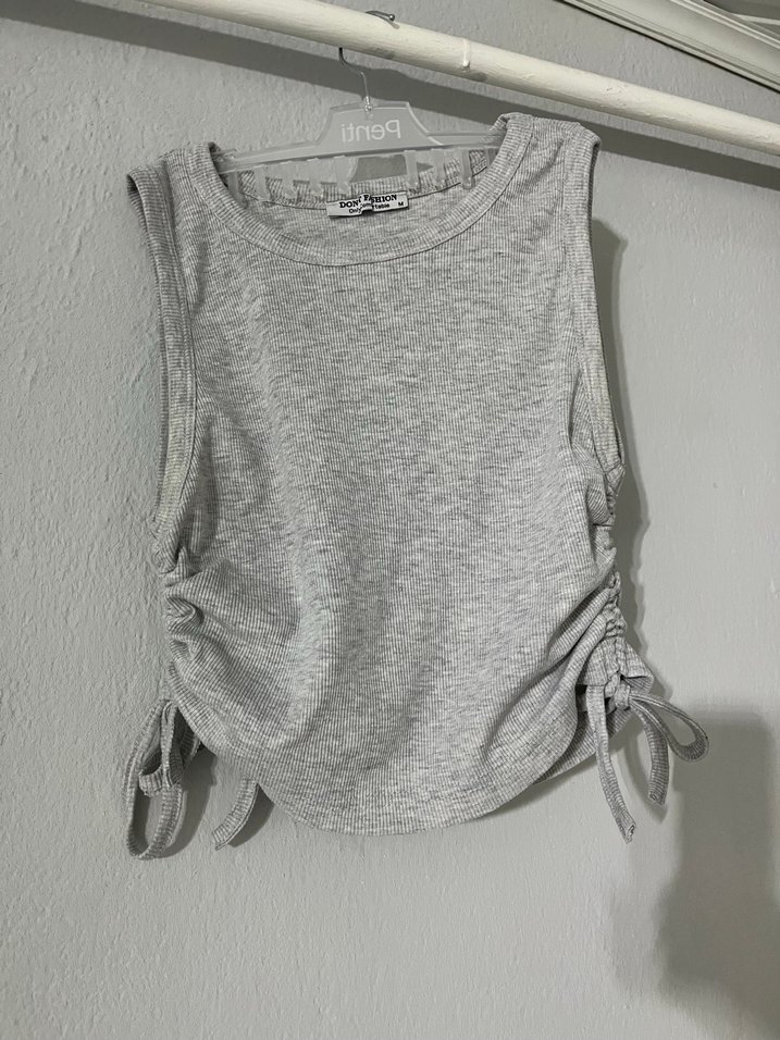 Gri  Kolsuz Yüksek Yakalı Atlet - Görsel 3