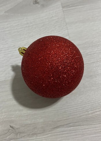 Kırmızı Simli Yılbaşı Süsü Topu - Görsel 2