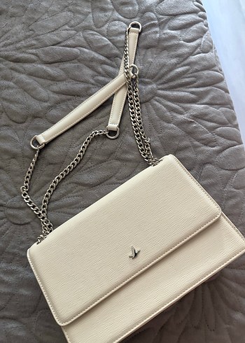 Beymen Club Zincir Detaylı Beyaz Deri Çanta - Görsel 5