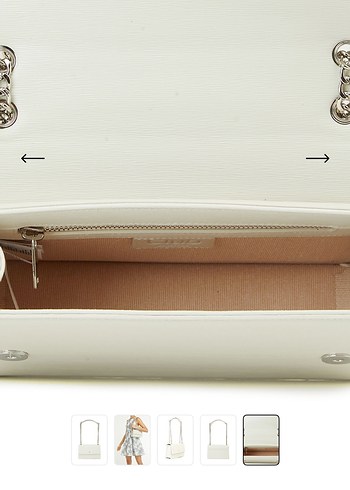 Beymen Club Zincir Detaylı Beyaz Deri Çanta - Görsel 4