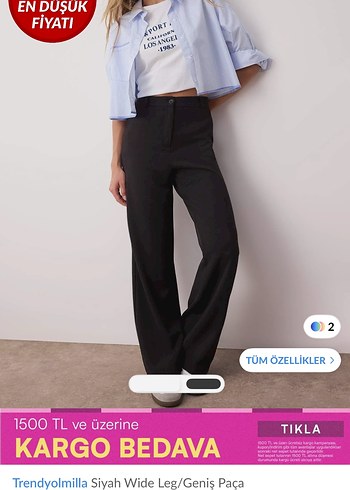 Siyah Kadın Kumaş Pantolon Regular Fit - Görsel 2