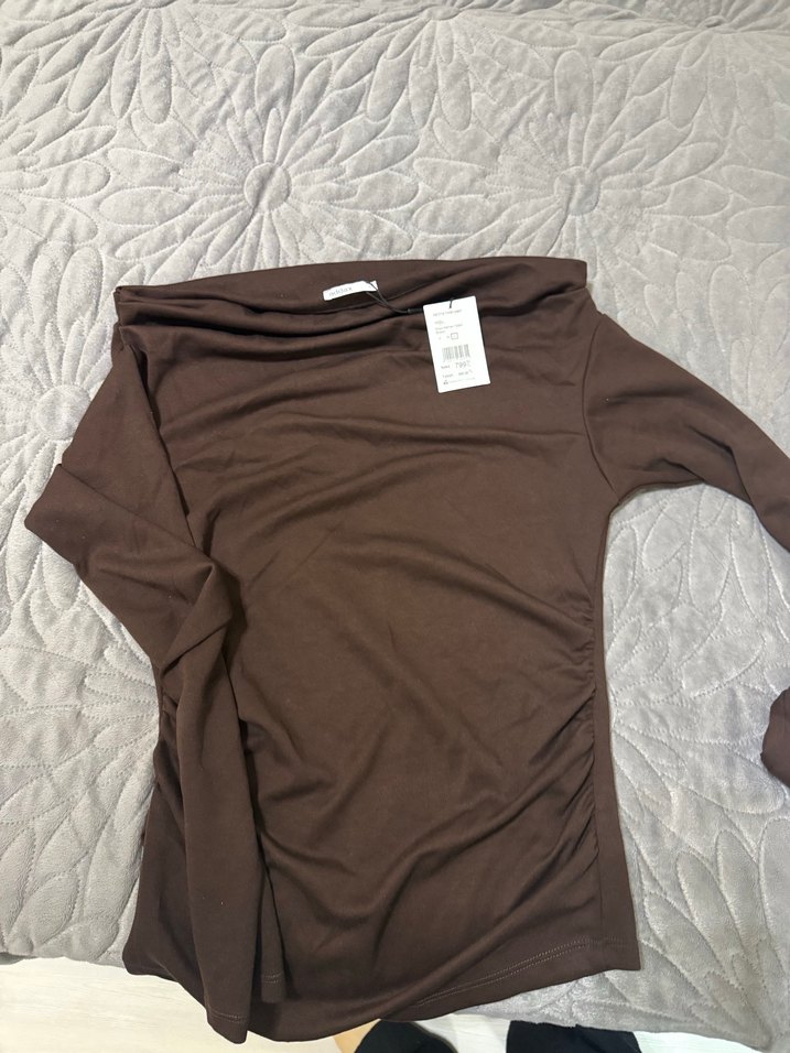 Kahverengi bluz - Görsel 5