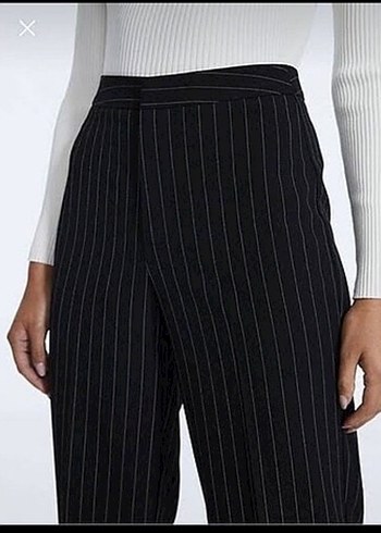 Çizgili Kumaş Pantolon - Görsel 2