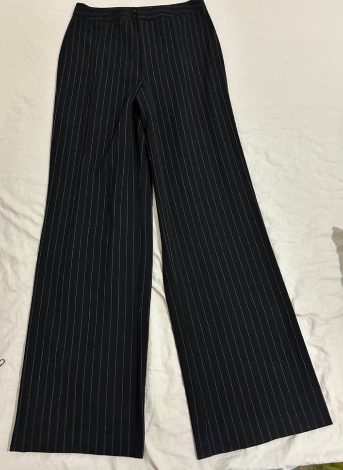 Çizgili  Kumaş Pantolon - Görsel 3