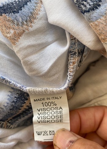 Bohem Tarzı Mavi Batik Desenli Kadın Pantolon - Görsel 4