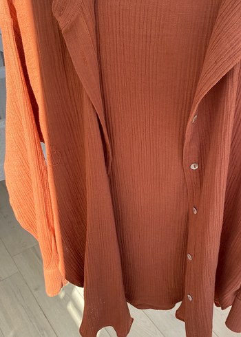 Tarçın Renkli Kadın Keten Takım - Görsel 3