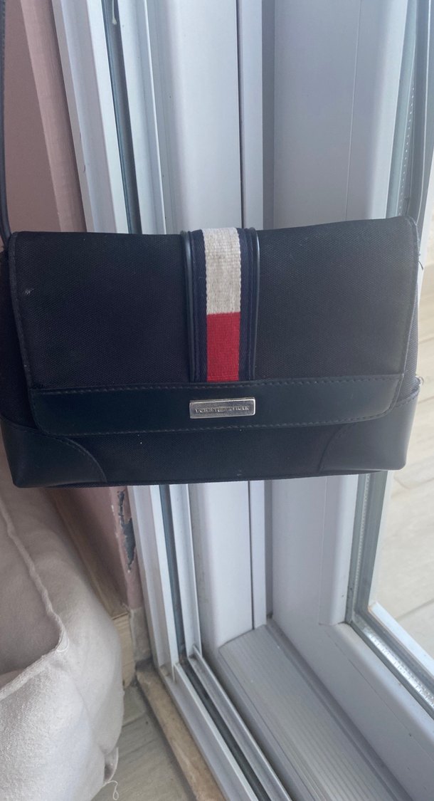 Siyah Süet Çizgili Kemerli Kadın Çanta - Görsel 2