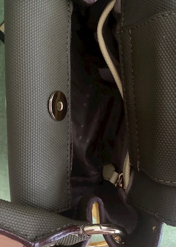 Kahverengi Baskılı Deri Kadın Çanta - Görsel 3