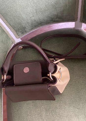 Kahverengi Baskılı Deri Kadın Çanta - Görsel 4