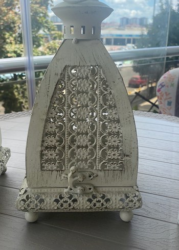 English Home Beyaz Gri Dekoratif Mumluk Çift Set