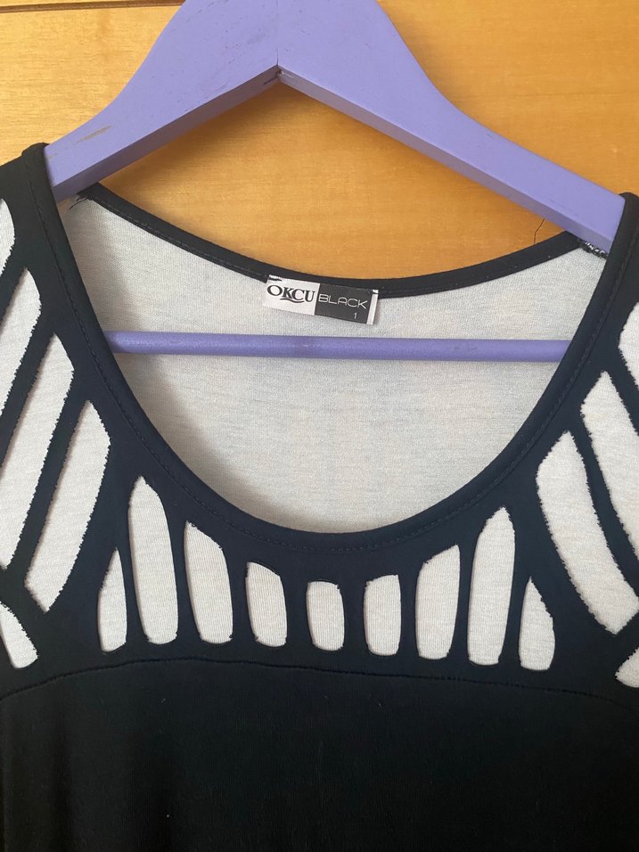 Siyah Uzun Kolsuz Goth Elbise okçu marka - Görsel 2