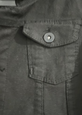Siyah Düğmeli Kadın Denim Ceket - Görsel 4