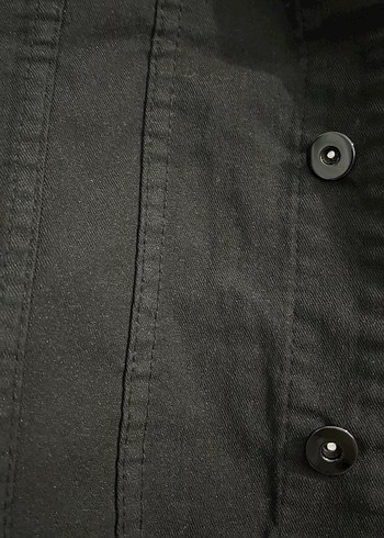 Siyah Düğmeli Kadın Denim Ceket - Görsel 2