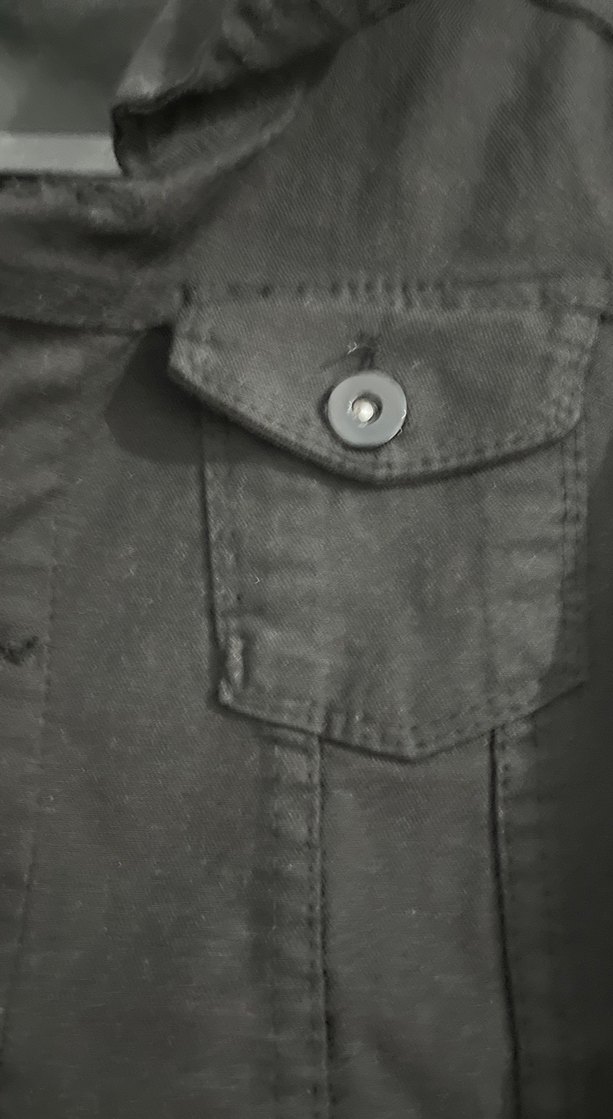 Siyah Düğmeli Kadın Denim Ceket - Görsel 4