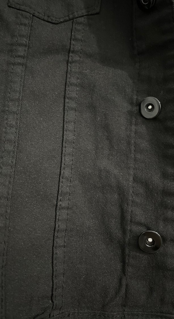 Siyah Düğmeli Kadın Denim Ceket - Görsel 2