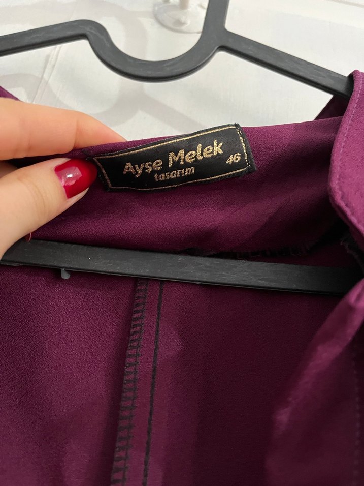 Bordo İşlemeli Uzun Bohem Pardesü - Görsel 3