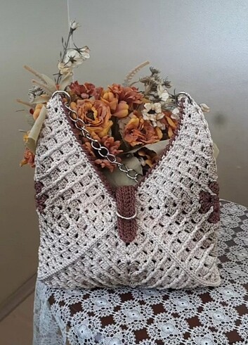 Polyester makrome iple örüldü kullanmıyorum örüp satıyorum