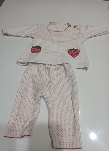9-12 Ay Beden beyaz Renk Kız bebek pijama