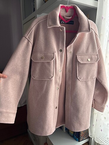 Zara açık pembe gömlek ceket