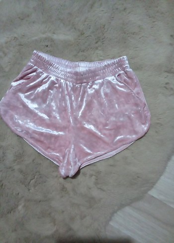H&M H&M kadife pembe Mini Kadın Şort Rahat Kesim