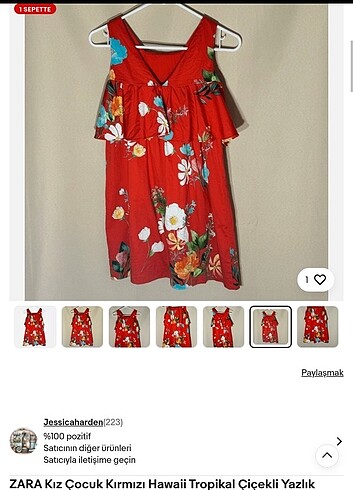 Zara girls çiçekli elbise 