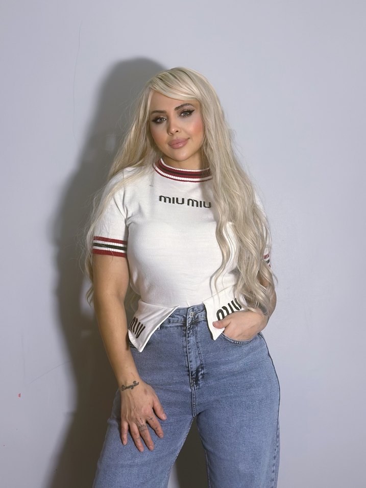 Kadın Gri Batik Desenli Bol Kesim Jean - Görsel 2